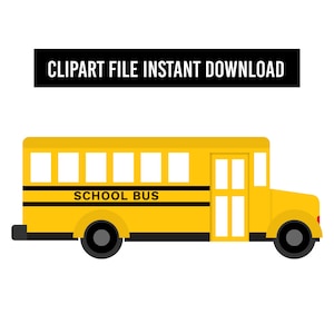 School Bus Clip Art - Clipart Instant Download
