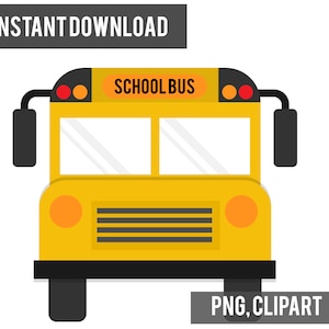 School Bus Clip Art - Clipart Instant Download