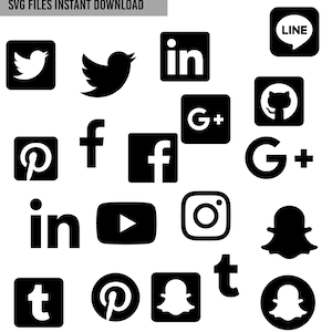 Social Media Icons SVG, DXF - Social Media Icons Bundle