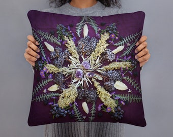 Sagebrush and Elderberry Mandala Pillow