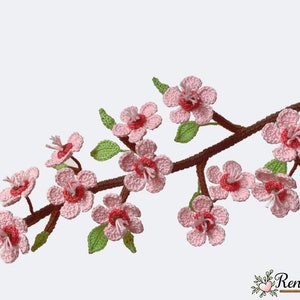 かぎ針編み模様の桜の枝・れにるみ