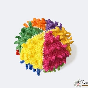 Crochet pattern rainbow ball with knobs Renirumi image 1