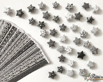 DIY 100 • Black/White • Lucky Stars Origami Paper Strips - Paper Stars
