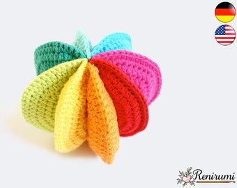 Crochet pattern rainbow ball • Renirumi