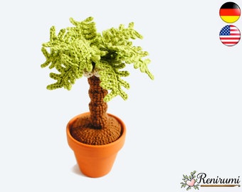 Crochet pattern pot flower palm tree • Renirumi