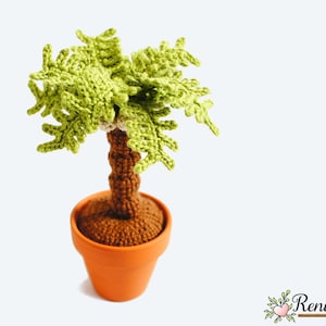 Crochet pattern pot flower palm tree • Renirumi