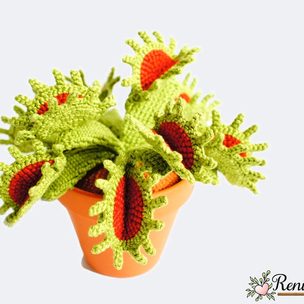 Crochet pattern venus flytrap • pot flower • Renirumi