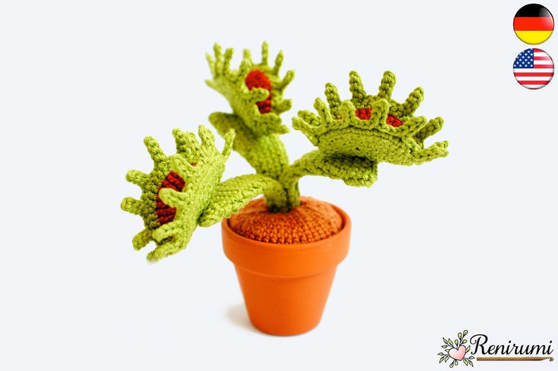 Crochet pattern venus flytrap pot plant Renirumi image 1