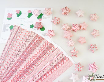 DIY 100 • Rosa / Pink • Lucky Stars Origami Papierstreifen - Papiersterne