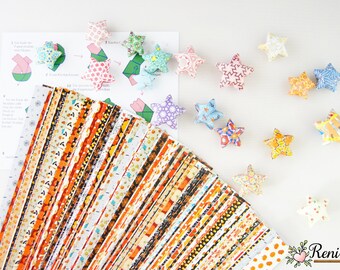 DIY 100 • Autumn / Halloween • Lucky Stars Origami Paper Strips - Paper Stars