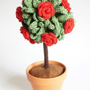 Crochet pattern rose tree pot flower Renirumi image 2