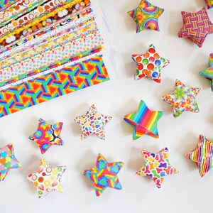 DIY 100 Rainbow Lucky Stars Origami Paper Strips Paper Stars image 2