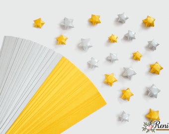 DIY 50 • Gold / Silver • Lucky Stars Origami Paper Strips - Paper Stars