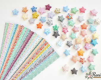 DIY 100 • Punkte • Lucky Stars Origami Papierstreifen - Papiersterne