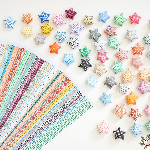 DIY 100 • Punkte • Lucky Stars Origami Papierstreifen - Papiersterne