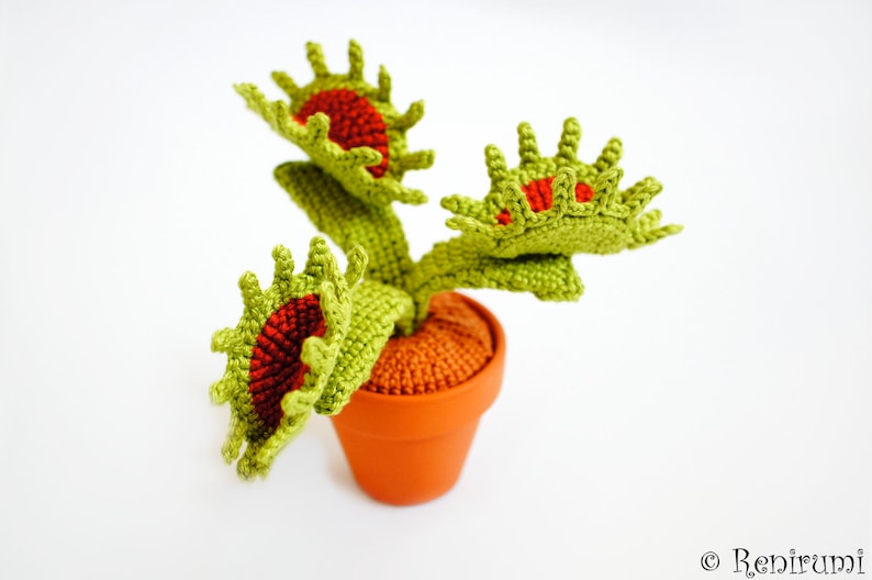 Crochet pattern venus flytrap pot plant Renirumi image 4