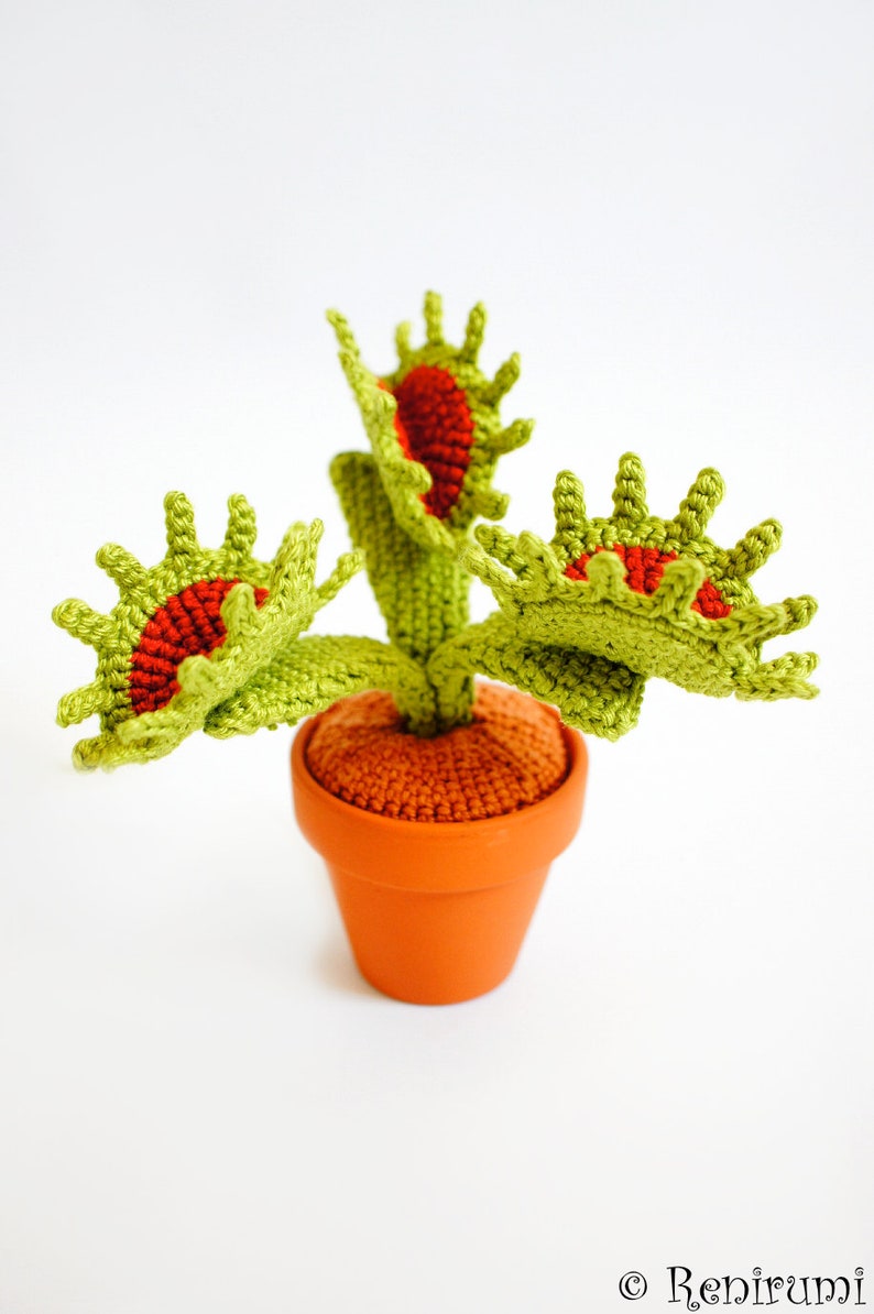 Crochet pattern venus flytrap pot plant Renirumi image 2