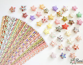 DIY 100 • Obst / Früchte • Lucky Stars Origami Papierstreifen - Papiersterne