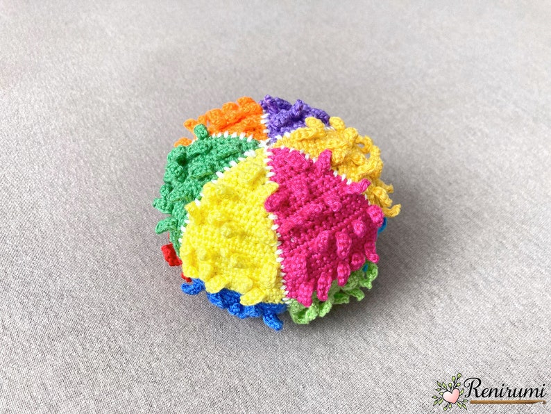 Crochet pattern rainbow ball with knobs Renirumi image 5