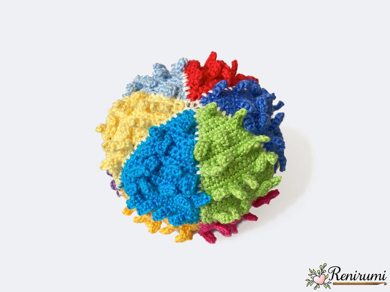 Crochet pattern rainbow ball with knobs Renirumi image 3