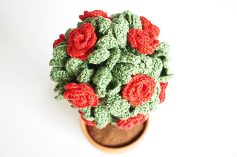 Crochet pattern rose tree pot flower Renirumi image 3