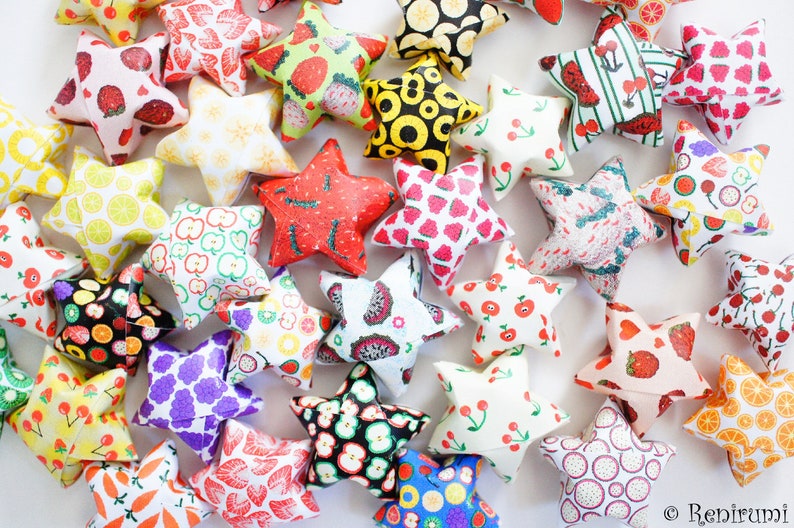 DIY 100 Obst / Früchte Lucky Stars Origami Papierstreifen Papiersterne Bild 4