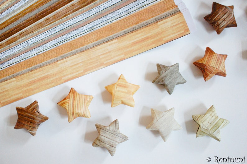 DIY 100 Wood Lucky Stars Origami Paper Strips Paper Stars image 3