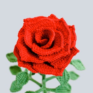 Crochet pattern rose cut flower Renirumi 画像 5