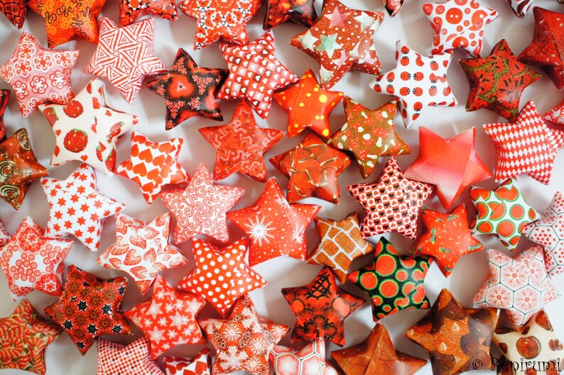 DIY 100 Red Lucky Stars Origami Paper Strips Paper Stars image 4