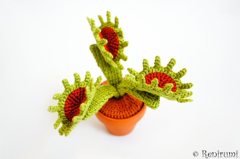 Crochet pattern venus flytrap pot plant Renirumi image 3