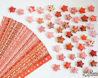 DIY 100 • Red • Lucky Stars Origami Paper Strips - Paper Stars