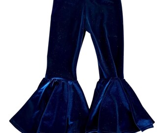 Navy Velvet Bell Bottoms