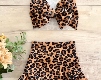 Leopard Bummies, High Waisted Shorts, Baby, Toddler Clothing
