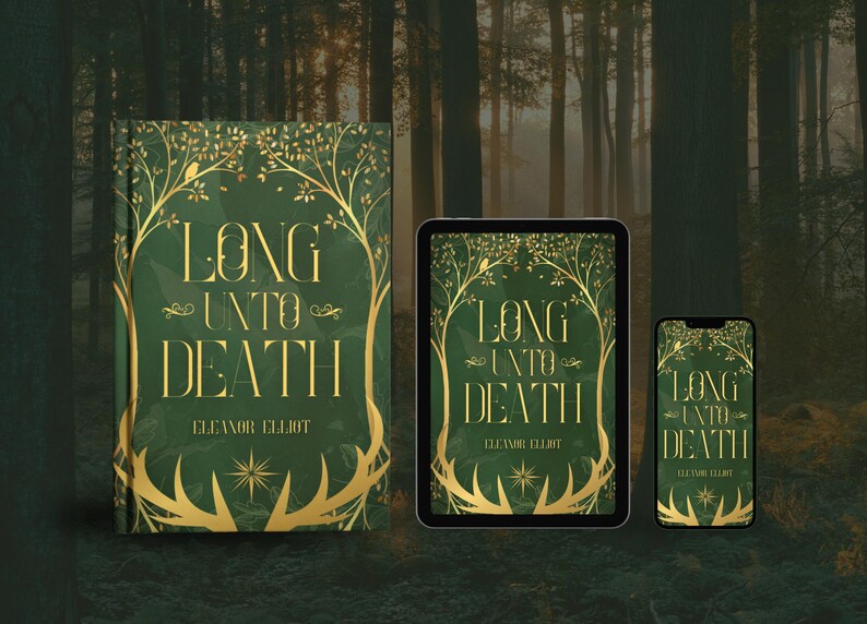 Fantasy Gold Forest Book Cover Template | Canva Template | Green Gilded ...