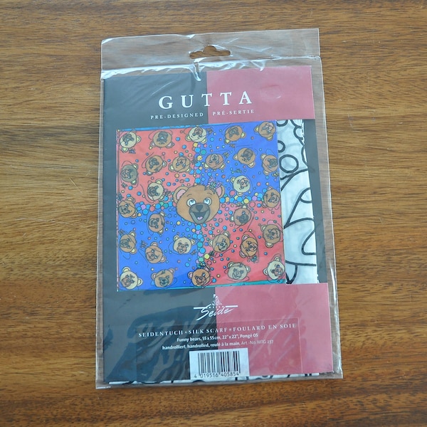 Gutta-Tuch 55x55, Pongé 05, Seidentuch Kinder-Nickituch Bären.