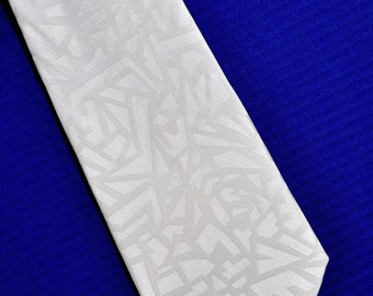 Seiden Krawatte weiß Jacquard-Seide 16 Helo Hochzeit