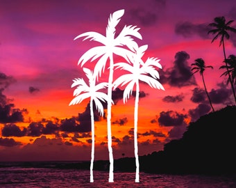 Palm Tree Car Decal Etsy
