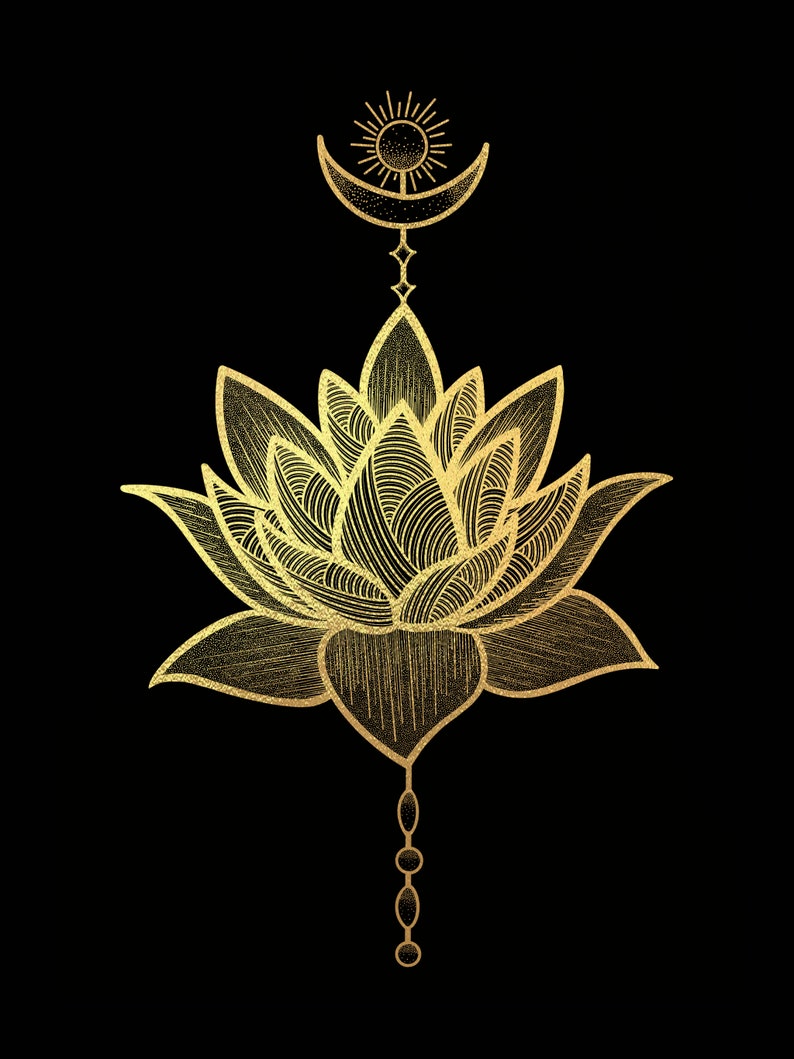 Lotus Flower Foil Art Print – Zen Yoga Wall Decor (8.5x11" ) - Etsy