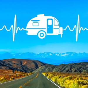 Camper Pulse Vinyl Decal - Vinyl Sticker, Car Window Decal, Yeti Cup Decal, Tumbler Decal, Travel, Adventure, Explore, Camping Decal