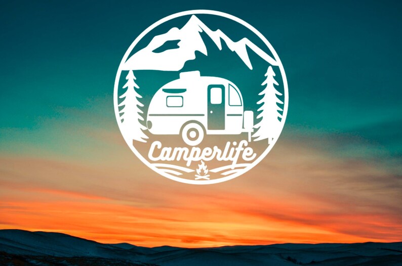 Camping Life Decal Sticker – For Car, Van, Camper, Bike, Laptop – Vinyl Graphic – UK Made