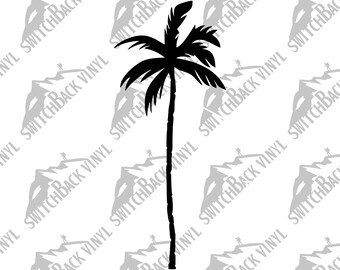 SVG de palmeira, silhueta de praia tropical (download digital)