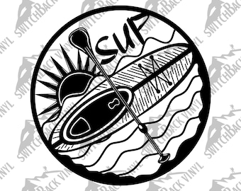 Stand Up Paddle Board SVG, Wassersport Design (Digitaler Download)