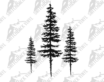 Alberi di abete in formato SVG, design naturalistico, file di taglio (download digitale)