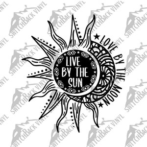 Vive junto al sol Amor junto a la luna SVG, Sol y luna SVG, Diseño de Cricut de sol y luna, Naturaleza SVG, Descarga digital instantánea, Arte de sol y luna