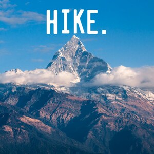 HIKE. Vinyl Decal - Vinyl Sticker, Car Window Decal, Hiking, Outdoors, Mountains, Yeti Cup Decal, Tumbler Decal