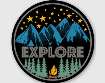 Explore Vinyl Sticker - Vinyl Decal, Yeti Cup Decal, Car Window Decal, Adventure, Hiking, Camping, Nature