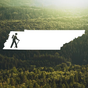 Hike Tennessee Vinyl Decal - Vinyl Sticker, Car Window Decal, Hiking, State, Outdoors, Mountains, Yeti Cup Decal, Tumbler Decal