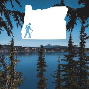 Hike Oregon Vinyl Sticker - Vinyl Decal, Car Window Decal, Hiking, Yeti Cup Decal, Tumbler Decal, Outdoors, Adventure
