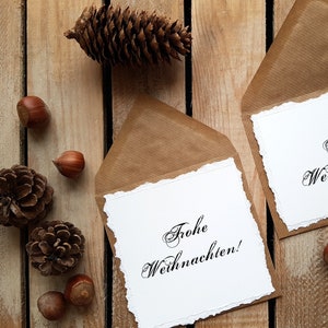 Karte "Frohe" Weihnachten" Büttenschnitt-Optik