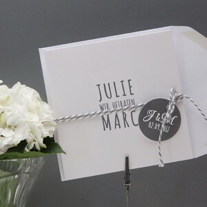 Hochzeitseinladung - schlicht, elegant, modern! Passt super zu Hochzeitsdeko im Vintage oder Shabby Chic Design!